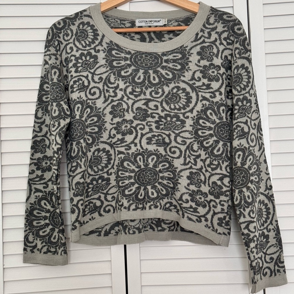 Print Grey Sweater | Size L